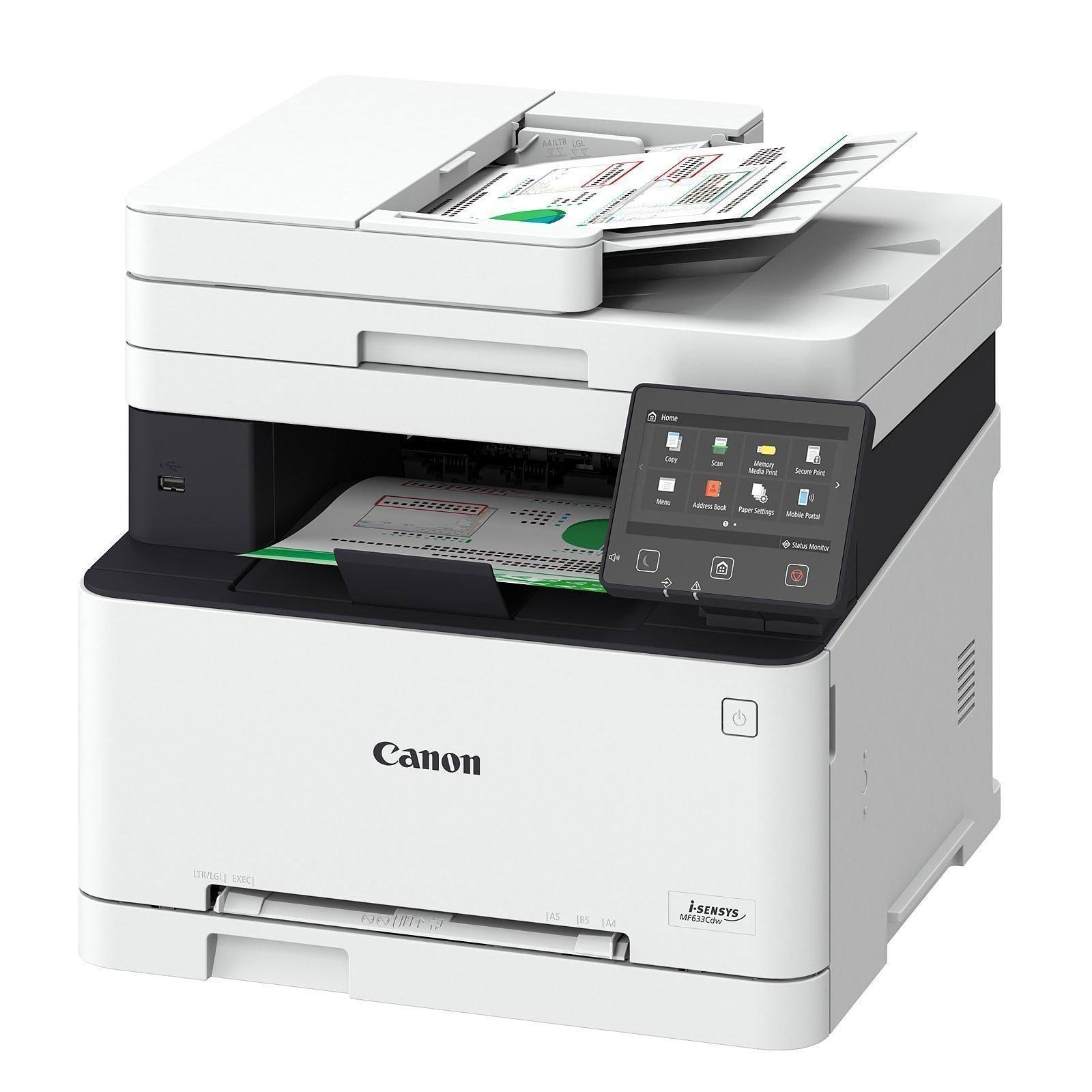 Canon i-SENSYS MF633Cdw Wireless Colour Laser All-in-One Printer – Print, Scan, Copy, Automatic Duplex, Wi-Fi, Ethernet and USB product image 2